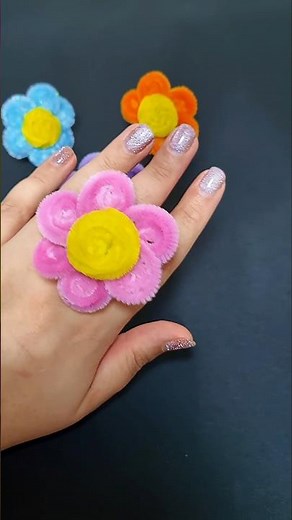 DIY Pipe Cleaner Flower Ring | Viral Cute Ring Tutorial