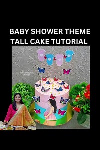 32K views · 235 reactions | Baby shower theme Tall Cake Tutorial | Black forest cake icing tutorial | Tall cake tutorial | PRIYA'S MAGICAL KITCHEN | Facebook