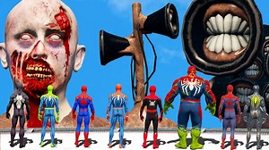 TEAM SPIDER MAN VS TEAM SIREN HEAD _ IRON SPIDEY & SPIDER MAN 2099 _ EPIC BATTLE #KjraGaming #SKGaming #DMProduction #WaterRagdolls #GTA | Kjragaming