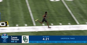 WR Tyquan Thornton Unofficially Breaks 40-Yard Dash Record With 4.21 Run At NFL Combine (VIDEO)