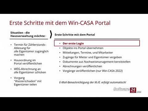 First steps with the Win-CASA portal: 01 - The first login