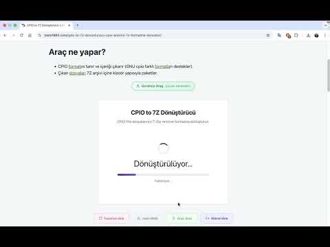 CPIO to 7Z Dönüştürücü | CPIO Arşivlerini 7Z Formatına Ücretsiz Çevirin