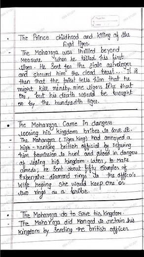 COMPLETE NOTES OF THE TIGER KING || CLASS 12 ENGLISH THE TIGER KING 👑,#class12english #english