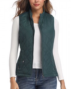 Women's Vests Zip up Quilted Padded Lightweight Vest for Women
