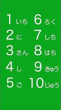 数字の歌(こども向け) Japanese number song for kids
