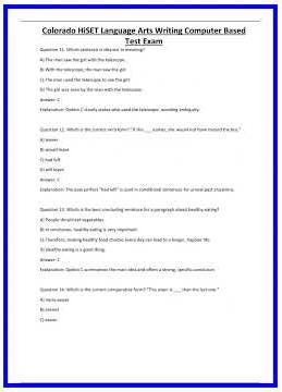 Options Colorado HiSET Language Arts Writing Computer Based Test Exam 636x882