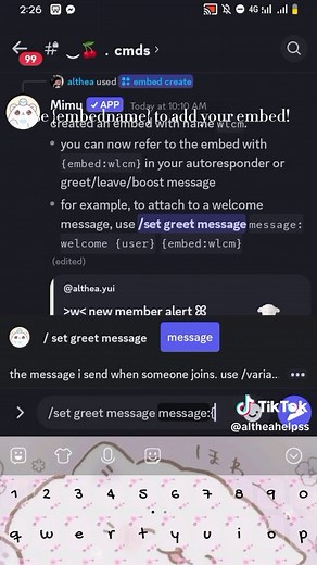 —how to set your welcome message! ღ let's create a discord server – part 3 #discord #fyp #xybca