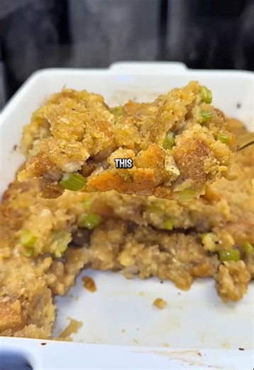Hot honey cornbread stuffing 🌶️🍯🍞 your new holiday obsession you didn’t know you needed 🤤🔥