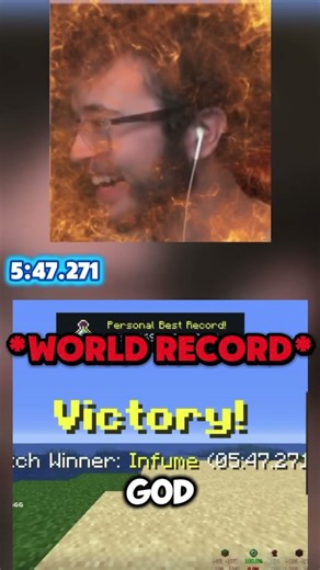 NEW MINECRAFT RANKED SPEEDRUN WORLD RECORD!! 5:57 #minecraft #gaming #worldrecord