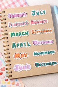 Months of the Year Planner Stickers | 2026 Calendar PNG (digital Download) - Etsy