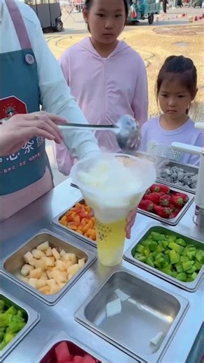Insane Smoking Dry Ice Fruit Bowl! 🍓 Clouds of Flavor #shorts #streetfood