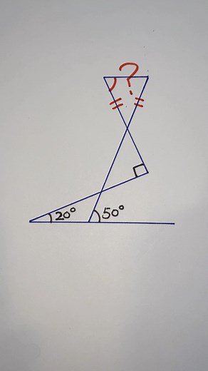 Math Tricks on Instagram: "Basic geometry: solving angles of triangle #angle #geometry #reels"