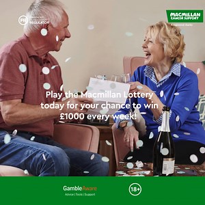 184 reactions | Play today and join the UK’s biggest charity lottery for your chance to win £1,000 every week. | Macmillan Cancer Support | Facebook