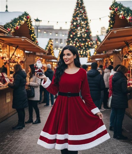 Women's Velvet Santa Dress - Red Mrs Claus Costume for Christmas - Etsy