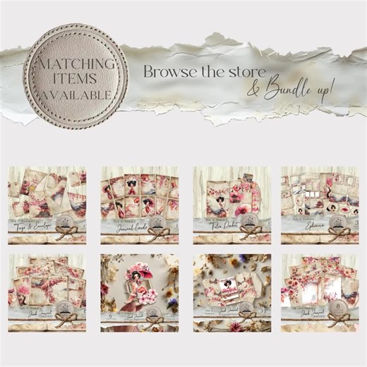 Japanese Hidden Paperclip Pocket, Asian Hidden Paperclips Printable, Japan Hidden Paperclips Kit, Cherry Blossom Junk Journal JJ006. - Etsy