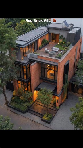 The most authoritative red brick house design📐💡✨💫 • • #Ruralvilla #Oldhouserenovation #Villadesign | Tiffany Design Studio