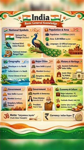 “India GK in One View 🇮🇳#OneShotRevision#LearnInOneView#GKShorts#EducationShorts