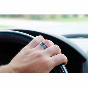 The Surfer - Tungsten Men's Wedding Band w/ Koa Wood & Turquoise - Manly Bands