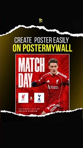 Tutorial buat poster pakai template postermywall #tutorialdesign #postermywall #liverpool