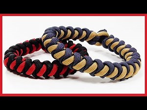Paracord Bracelet: "Corkscrew Snake Knot" Bracelet Design Without Buckle