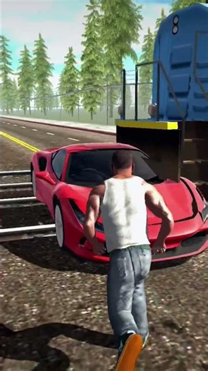 Indian bike driving 3d train and ferrari accident