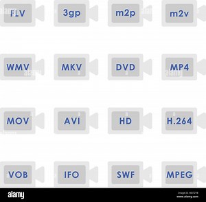 Video formats icon. Set of icons. flat style Stock Vector Image & Art - Alamy