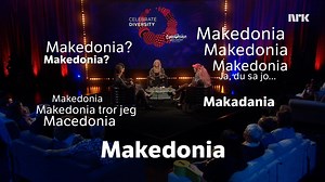 Hvor vanskelig er det å si Makedonia på riktig måte? 😁 Sjekk denne tabben fra innspillingen av Adresse Kiev 😄🇲🇰 11 låter. Bli med på synsingen av årets Eurovision-låter. https://tv.nrk.no/serie/eurovision-song-contest/MUHU07008217/22-04-2017 | NRK Underholdning