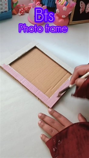 Bts photo frame 🖼️ diy idea.💥🩷 #foryou #diy #shorts