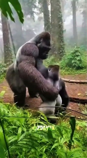 Giant Ape vs Silverback Gorilla | Secret Jungle Footage #wildlife #shorts #gorilla #giantape