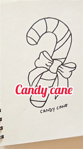 How to Draw Candy Cane Super easy!🍬 #art #shorts #artinstruction