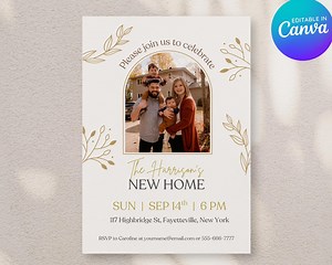 Family Photo Housewarming Invitation: Editable Canva Template (digital) - Etsy