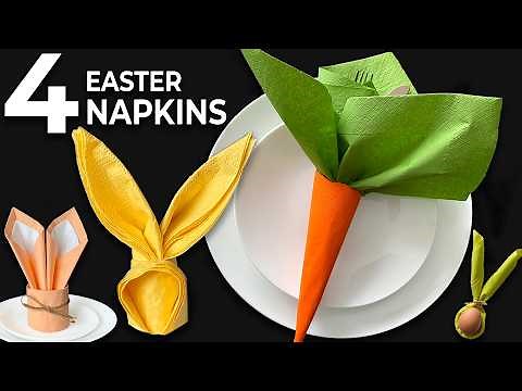 Easter Napkin Folding Ideas: 4 Ways