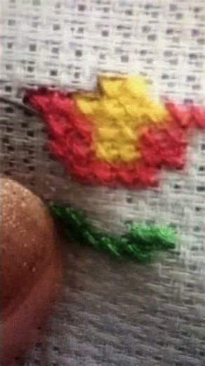 Easy cross stitching on aida cloth#beginnersstitch