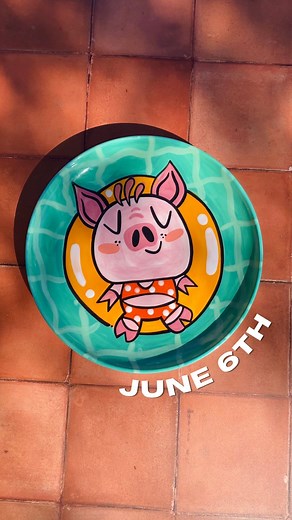 20 reactions · 8 comments | All the pretty pigs float like this paint a Pool Party Piggy Plate of your own at the 1st summer class of the year! Next Tuesday, 6/6 from 9-10:30am☀️ sign up online, link in bio! | As You Wish Pottery | Facebook