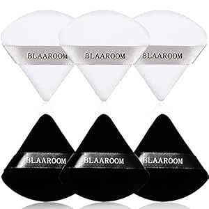 6 Pieces Soft Triangle Powder Puff Face Makeup Velour for Loose Powder Mineral Powder Body Powder Wet Dry Cosmetic Foundation Sponge Makeup Tool