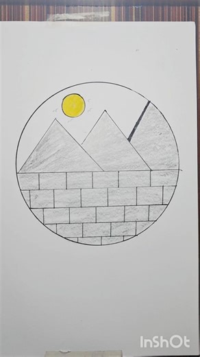 How to Draw Pyramids Easily: Step-by-Step Pencil Art🇰🇼Drawing #Art #Shorts# viral video