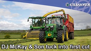 It's been a tough start to the silage season due to the broken weather, but we managed to catch up with DJ McKay & Son as they got stuck into some first cut grass before the rain really hit. We got talking to James McKay as he tested his new Volvo L90 on the pit, and chatted about what he thought of their John Deere R series and whether they'd take a notion to upgrade the harvester to a 9900i next time round. | GRASSMEN