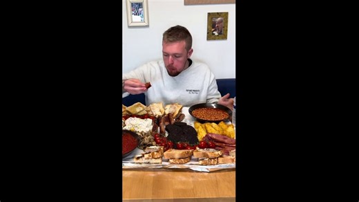 Man attempts to eat 9,000-calorie breakfast but admits defeat: 'It's too big'