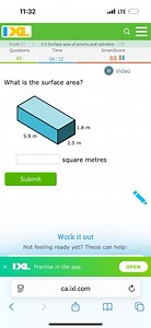 What is the surface area of the rectangular prism shown in the ... | Filo