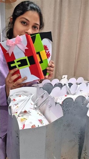 xmas gift and card set ആക്കി|easy Xmas card ideas|my fam stories