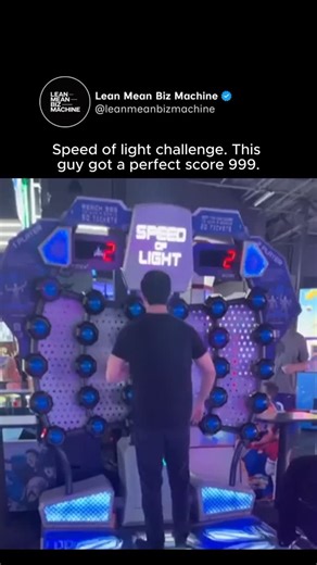 Lean Mean Biz Machine on Instagram: "There is "good hand-eye coordination," and then there is... whatever superhuman software update this guy installed. You expect a fun arcade challenge, but he attacks this machine with the speed and precision of a drumming octopus. It gets to a point where he isn't even looking at the lights anymore; he’s just vibrating at a higher frequency than the rest of us. The machine is screaming for mercy, turning into a blur of blue and red until the score physically 