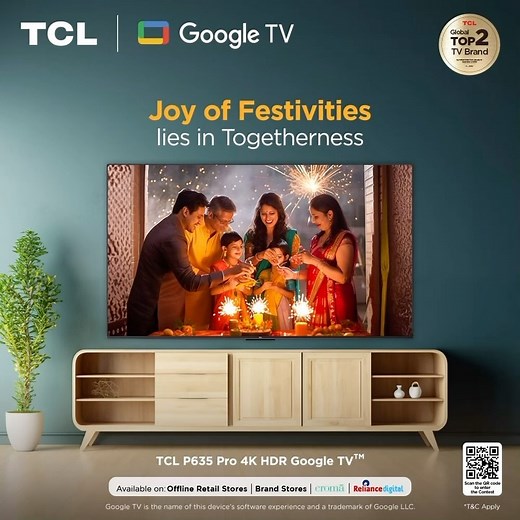 3.3K reactions · 9 comments | The festive beats may fade, but the melody of celebration plays on with TCL! Dive into the post-festive joy by purchasing any QLED/Mini LED or 65” and above TV and stand a chance to win gifts worth up to Rs. 2Cr*. Let the celebrations roll and Hurry Now! #ImmerseInBrilliance #DiwaliOffer | TCL Electronics | Facebook