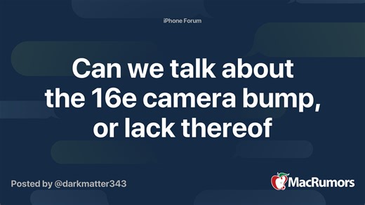 Can we talk about the 16e camera bump, or lack thereof