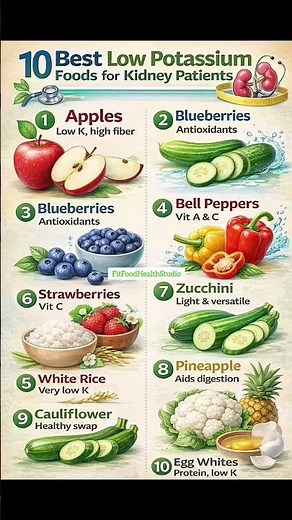 10 Best Low Potassium Foods for Kidney Patients 🧠 | Safe Kidney Diet
