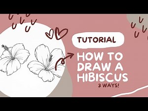 HOW TO: Learn to draw HIBISCUS flower 3 ways tutorial