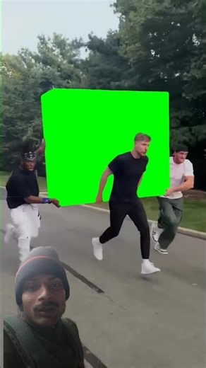 MrBeast, Logan Paul, and KSI running with the LUNCHLY Box meme - Green Screen