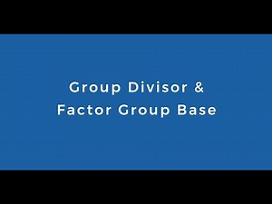 SOFiSTiK FEA - Group Divisor & Factor Group Base