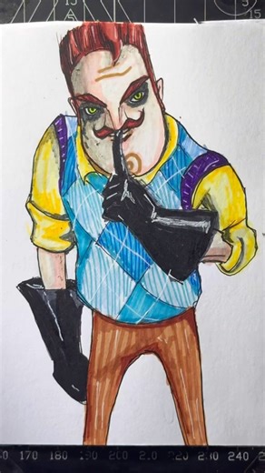 Pendrawing stickman speed HELLO NEIGHBOR #drawing #art #shorts #helloneighbor #bome