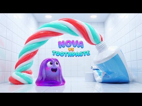 NOVA vs. GIANT Toothpaste! 🦷 Funny Squeeze & Mix Song for Kids