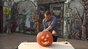 Still need to carve your pumpkin, or just want to see something explode? Then this is the perfect experiment for you, watch Steve Spangler show you how to blow out the face of your pumpkin is seconds...using some science and small explosives of course. Check out more awesome science experiments on our YouTube channel TheSpanglerEffect or for more clips from DIY Sci on FOX just visit: xplorationstation.vhx.tv/diy-sci #Halloween #Explosions #Science #DIY | Steve Spangler